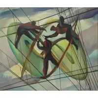 G.W Gale, Cosmos & Cables, Oil on Canvas