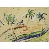 Anatoly Zverev, Tropical Landscape, 1958, Oil on Paper