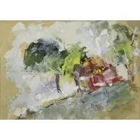 Anatoly Zverev, Abstract Landscape 1955, Oil on Paper