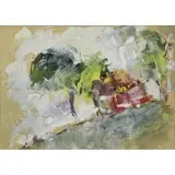 Anatoly Zverev, Abstract Landscape 1955, Oil on Paper