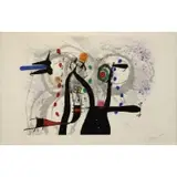 Joan Miró, Joueur de Bugle aux Oiseaux, 1973, Color etching, aquatint and carborundum from an edition of 50
