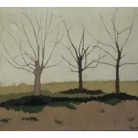 Raymond Mintz, Three Trees, 1956, Oil on Canvas/Board