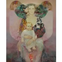 Felix Mas, Maternidad, Oil on Canvas