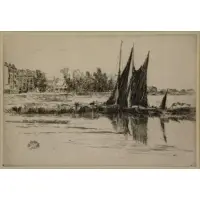 James A Whistler, Hurlingham, Etching "Hurlingham"