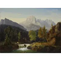 Adolf Reindl, German Landscape, Oil on Canvas