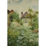 Henry Tomec, Garden Path, Watercolor