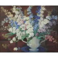 Edna Ellis Baylor, Edna Baylor (American, 1882 - 1966), Oil on Canvas Floral Still Life