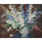 Edna Ellis Baylor, Edna Baylor (American, 1882 - 1966), Oil on Canvas Floral Still Life