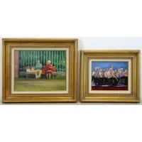 D. Two Oils Harkins, Park Bench & Brass Section, Brass Section - oil on board, signed lower left,8" high x 9.75" wide