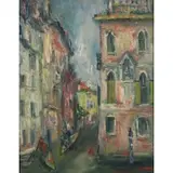 Jakub Zucker, Venice Canal, Oil on Board