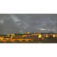 Charles Whedon Rain, Golden City, 1963, Oil on Board "Golden City" 1963