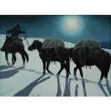 George D. Smith, Moonlight Packer, Oil on Board "Moonlight Packer"