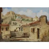 George Charles Haité, Orientalist Scene, Oil on Board