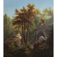 Martin Reisner, Native American in Landscape, 1858, Oil on Canvas