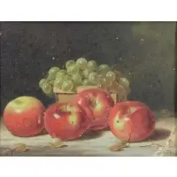 Albert King, Still Life With Apples and Grapes, Oil on Canvas