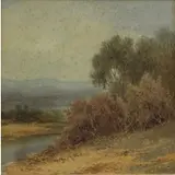 Arthur E Streeton, Landscape, 1893, Watercolor