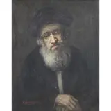 Konstantin Szewczenko, Potrait of a Rabbi, Oil on Canvas