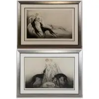 Louis. Two Icart, Coursing II, Color Etchings & Aquatints
