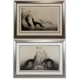 Louis. Two Icart, Coursing II, Color Etchings & Aquatints