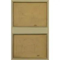 André Derain, Untitled, Two Pencil on Paper Architectural Drawings