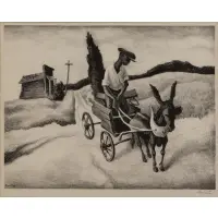 Lonesome Road by Thomas Hart Benton, Lithograph "Lonesome Road", sold Jun 2017
