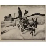 Lonesome Road by Thomas Hart Benton, Lithograph "Lonesome Road", sold Jun 2017