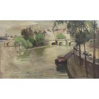 Seine River, Paris by Constantine Kluge, Oil on Canvas, sold Jun 2017