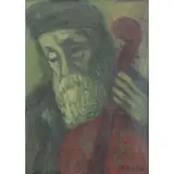 Max Bond, Musician, Judaic Oil on Canvas