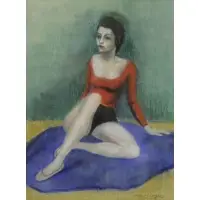 Isaac Soyer, Seated Dancer, Pastel on Paper