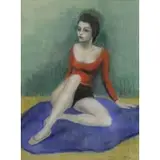Isaac Soyer, Seated Dancer, Pastel on Paper