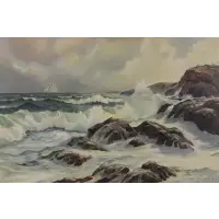 Dana Noble, Afternoon at the Bluffs, 1969, Oil on Canvas "Afternoon at the Bluffs" 1969