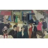J. Oil on Canvas Stromberg, Street Scene, 1966