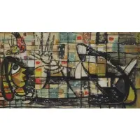 Sunil Madhav Sen, Woman with Bird, Mixed Media