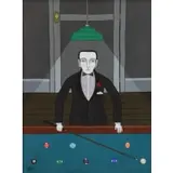 Shigeo Okumura, Billiard Player, Oil on Canvas