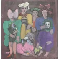 Avant Scene by Julio Silva, Acrylic and Pastel on Canvas, sold Jun 2017