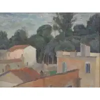 Carlo Barbeiri, Italian Houses, Oil on Canvas