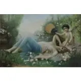 Pietro Toretti, Reclining Beauty with Putto, Oil on Canvas
