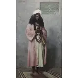 Wincenty Trojanowski, Prayer, Orientalist Oil on Canvas, 1891