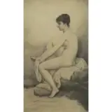 William Bouguereau, After the Bath, Pencil on Paper