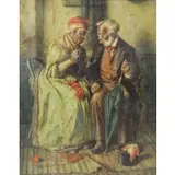 Harry Roseland, Fixing a Button, Oil on Canvas