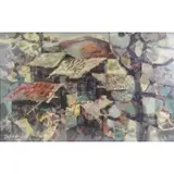 Houses in Landscape, 1956 by Romeo Tabuena, Oil on Board, sold May 2017