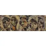 Five Heads, 1956 by Romeo Tabuena, Oil on Board, sold May 2017