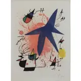 L'Astre Bleu by Joan Miró, 1972, Lithograph "L'Astre Bleu" 1972, sold May 2017