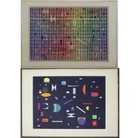 Yakov Agam, Fond Marin, Two Signed Color Screenprints