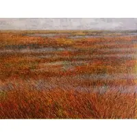 Red Salt Marsh by Gabor Peterdi, 1981, Oil on Canvas "Red Salt Marsh" 1981, sold May 2017