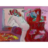 Peter Max, Nude at the Window, Acrylic on Canvas