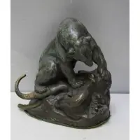 Charles Valton (French, 1851?1918) by Charles Valton, Bronze Sculpture of a Bear and Elephant, sold May 2017