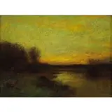 Bruce Crane, Landscape at Sunset