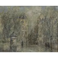 George E Edwards, Pont Marie Quaides Celestins Paris, 1931, Oil on Canvas "Pont Marie Quaides Celestins Paris" 1931