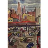 Bertram Hartman, El Train, New York, 1937, Watercolor